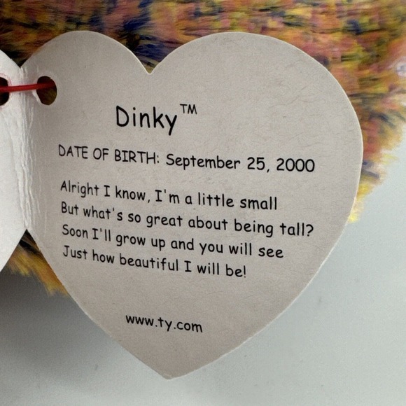 TY Beanie Baby ~ DINKY ~ DOB: September 25, 2000 ~ W/Tags - Picture 8 of 9